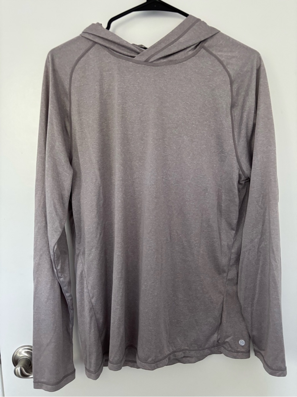 Zella Men's Hooded Long-Sleeve Shirt — Taupe Gray